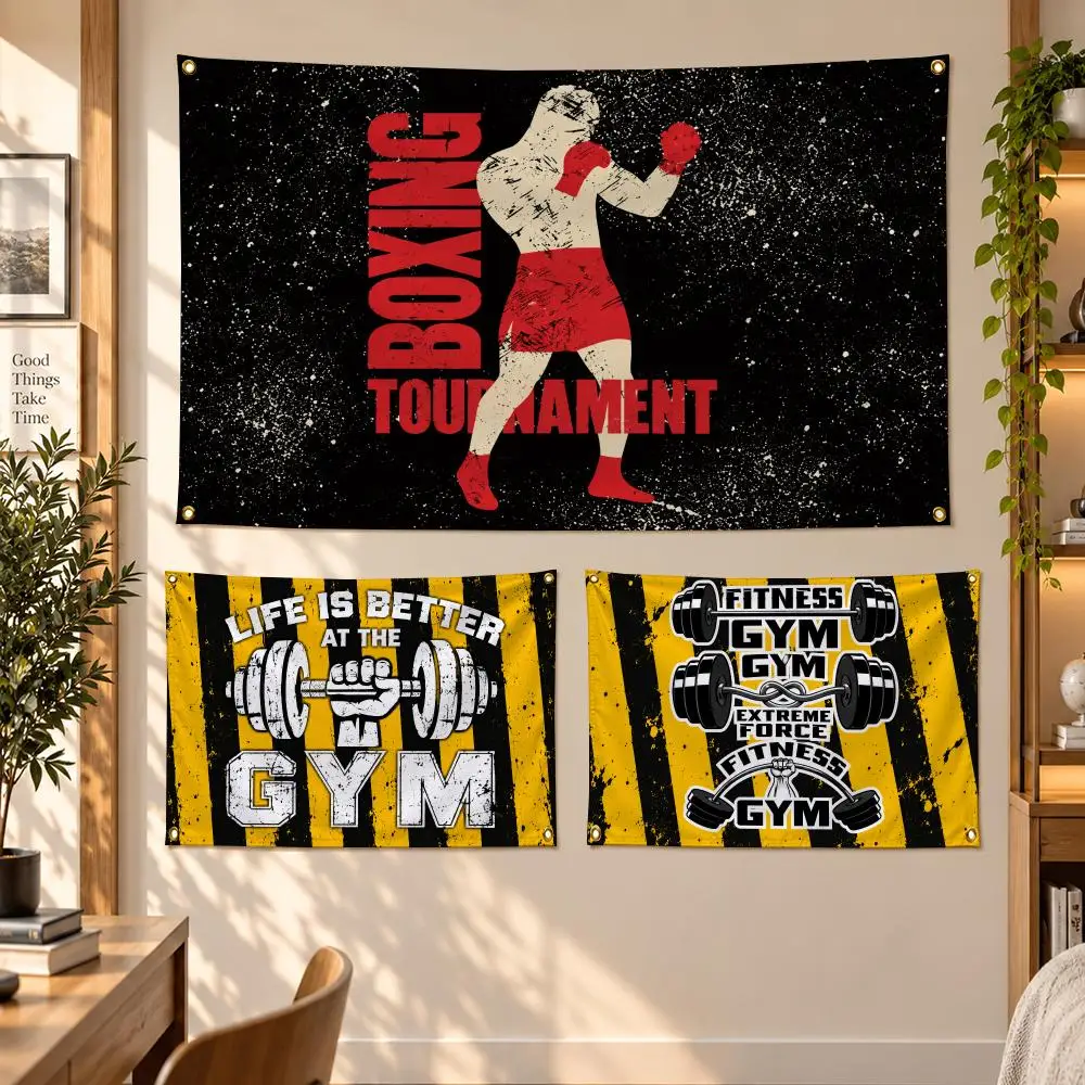 Fitness G-Gym Boxing Fitness Flags Banner Decor for Bedroom,Garden,Party,Club,Gaming Room,Garage Fan Gift