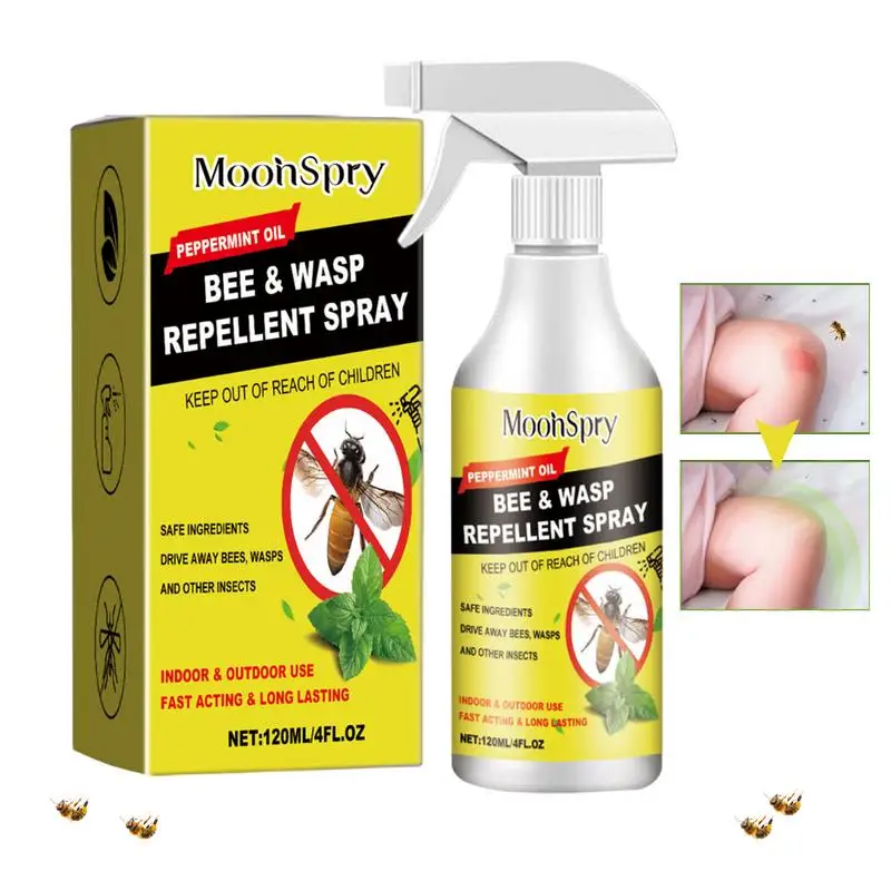 Bee Spray 120ml Wasp Outdoor Repellent Bug And Wasps Outdoor Wasp Natural Plant-Based Hornet Solution Eco-Friendly Safe And