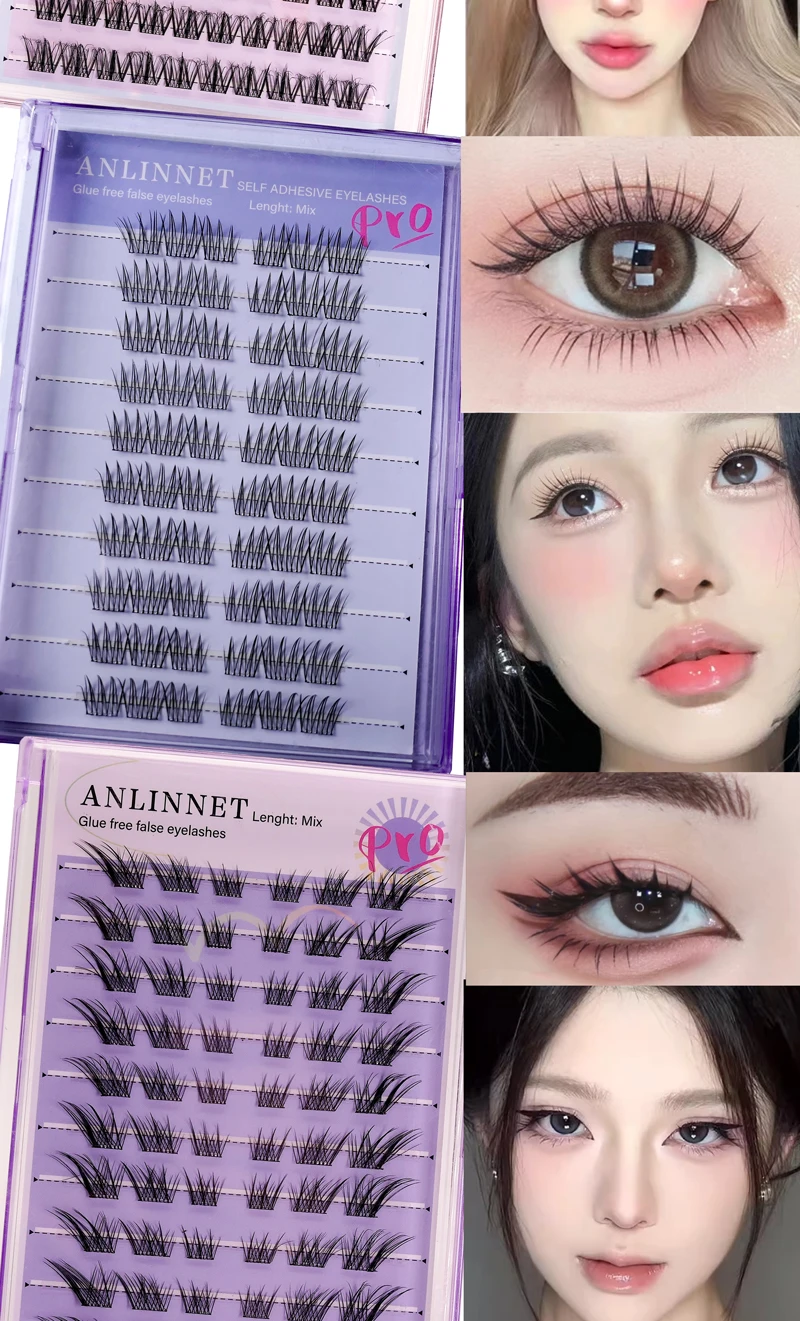 DIY falsche Wimpern, 10 Reihen, selbstklebend, natürlich, weich, große Kapazität, Anime, Multi-Stil, nicht klebend, Make-up, falsche Wimpern – Detail 4