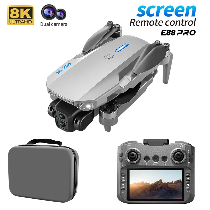 Opvouwbare 4K Dual-Camera HD E88 Pro Nieuwe Verbeterde Dron RC Quadcopter Scherm met Luchtfotografie Drone Speelgoed Cadeaus voor Jongens Kinderen