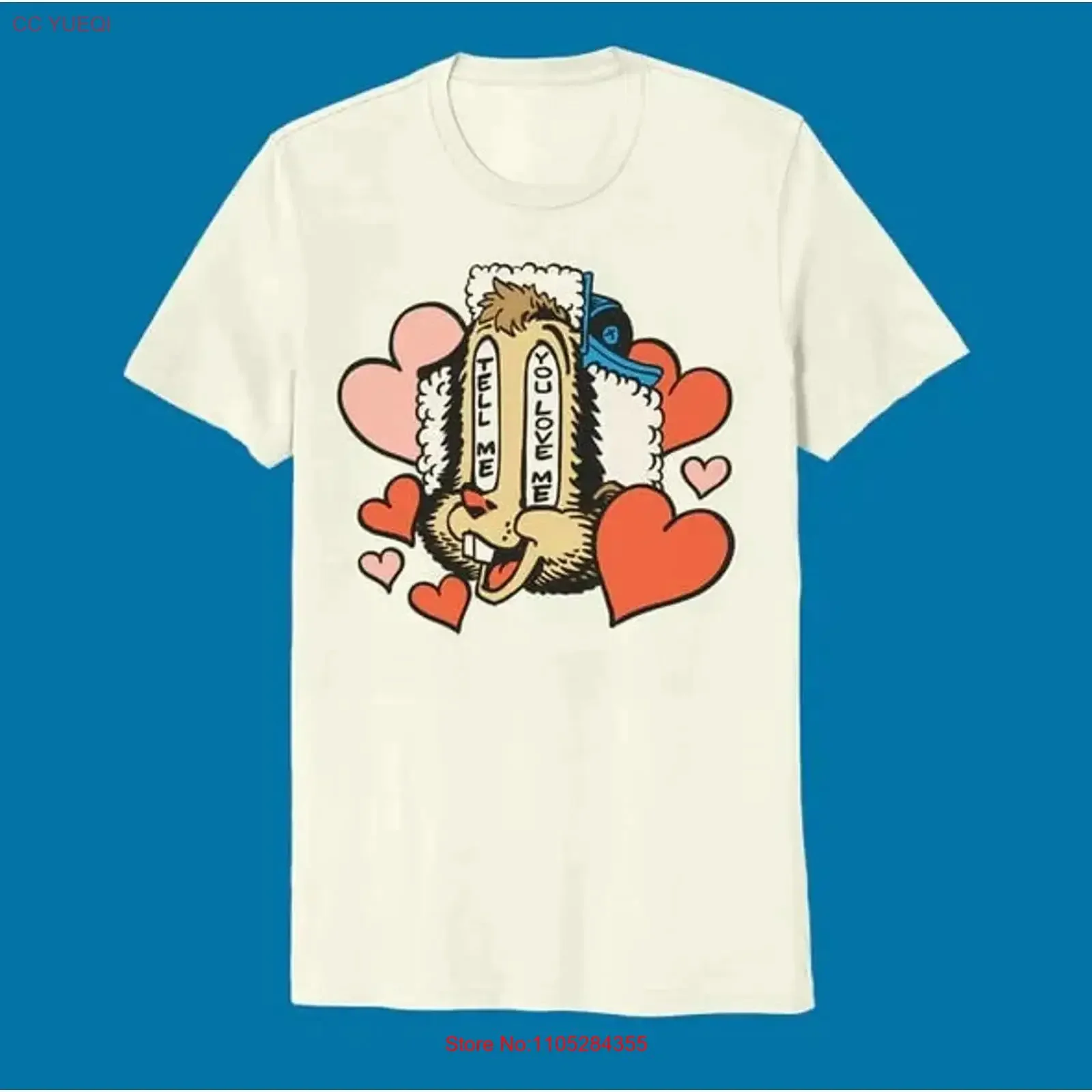 Футболка Sufjan Stevens Beaver Tell Me You Love Cotton White C2440, винтажная, с эффектом потертости, модная, унисекс, с графическим принтом, для повседневной носки