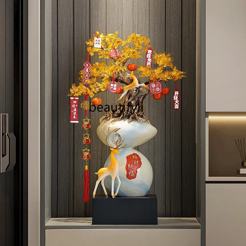 

Cy56 Fortune Tree Entrance Ornament Opening Gift Living Room TV Cabinet Landing Decoration