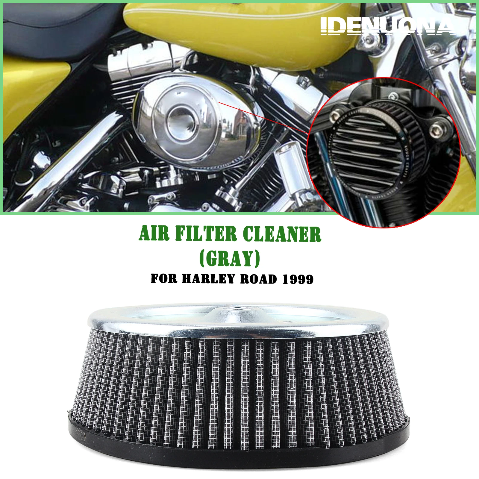 Air Filter For 2007-later XL /1999-2007 Dyna /2000-2015 Softail /1999-2007 Touring Models Equipped with High-Flow Cleaner Kit