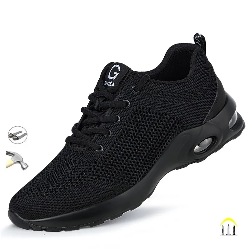 

Men's Light Rubber Soles, Anti-Skid, Wear-Resistant, Impact Resistant, Sports Waterproof Work Safety Shoes