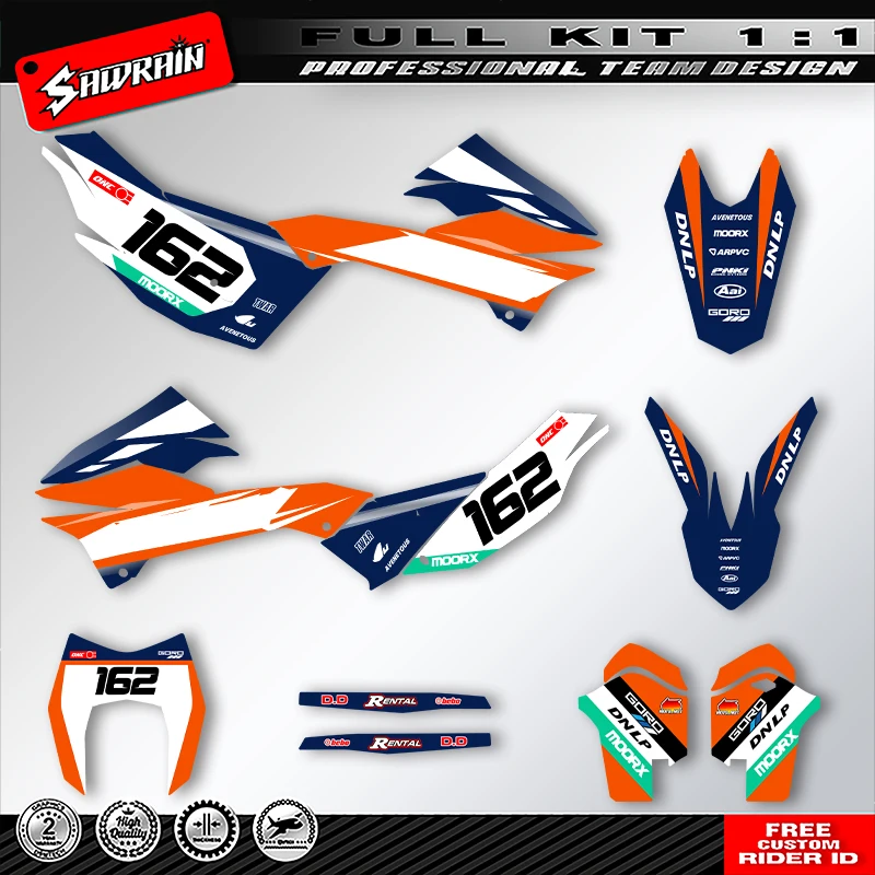 

Sawrain Motorcycle Graphics Backgrounds Decals Stickers Kit Number Name Custom For KTM 690 ENDURO R 2013 2014-2018 001