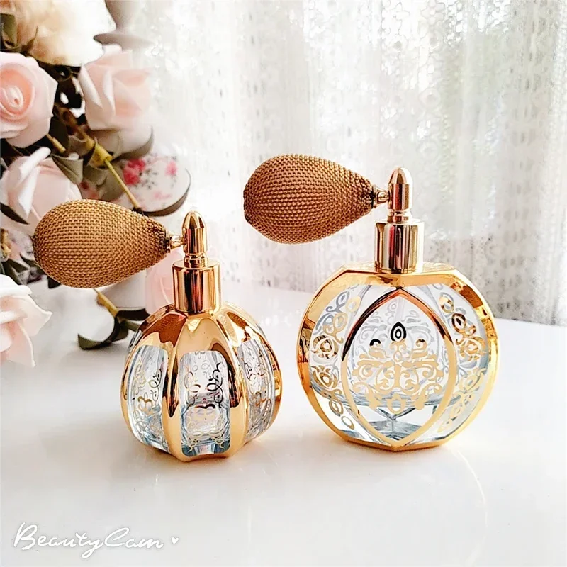 Hot sales Gold-Plated Perfume Bottle Airbag Spray Perfume Bottle Light Luxury Exquisite Princess Home Ornaments