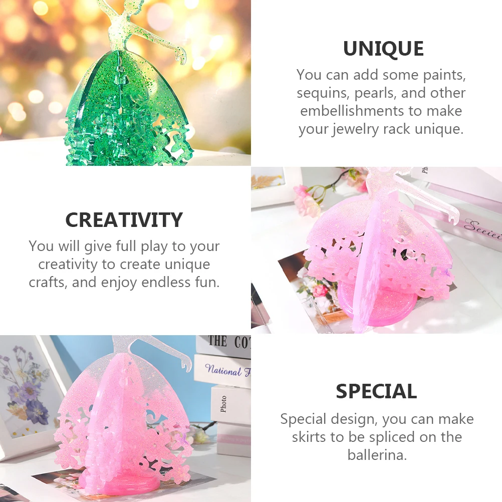 

Ballerina Jewelry Rack Mold DIY Silicone Casting Tool Set for Dancing Girl Shaped Crafts Resin Epoxy Accessories Decor