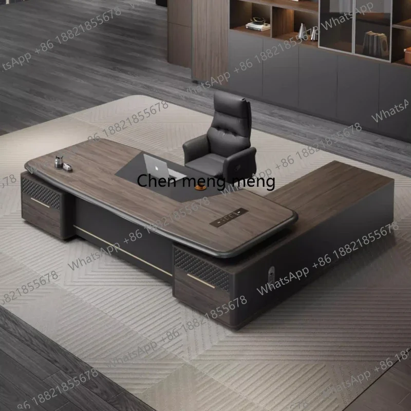 A55 Luxury L Shaped Computer Desk Gaming Seating Modern Organizer Workshop Office Chair Auxiliary Filing Cabinet Boss Furniture