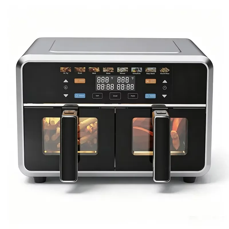 For Anbolife High Power 11L Dual Zone Air Fryer 2400W Twin Baskets Metal Interior 8 Preset Menus CE CB Certified OEM Custom