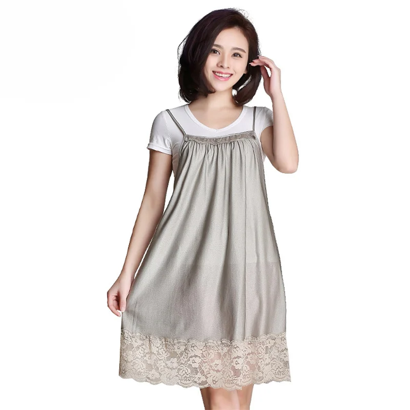 Silver Fiber Knitted Fabric Electromagnetic Radiation Protective 100% Maternity Dress Mobile Phone EMF Shielding Slip Dress