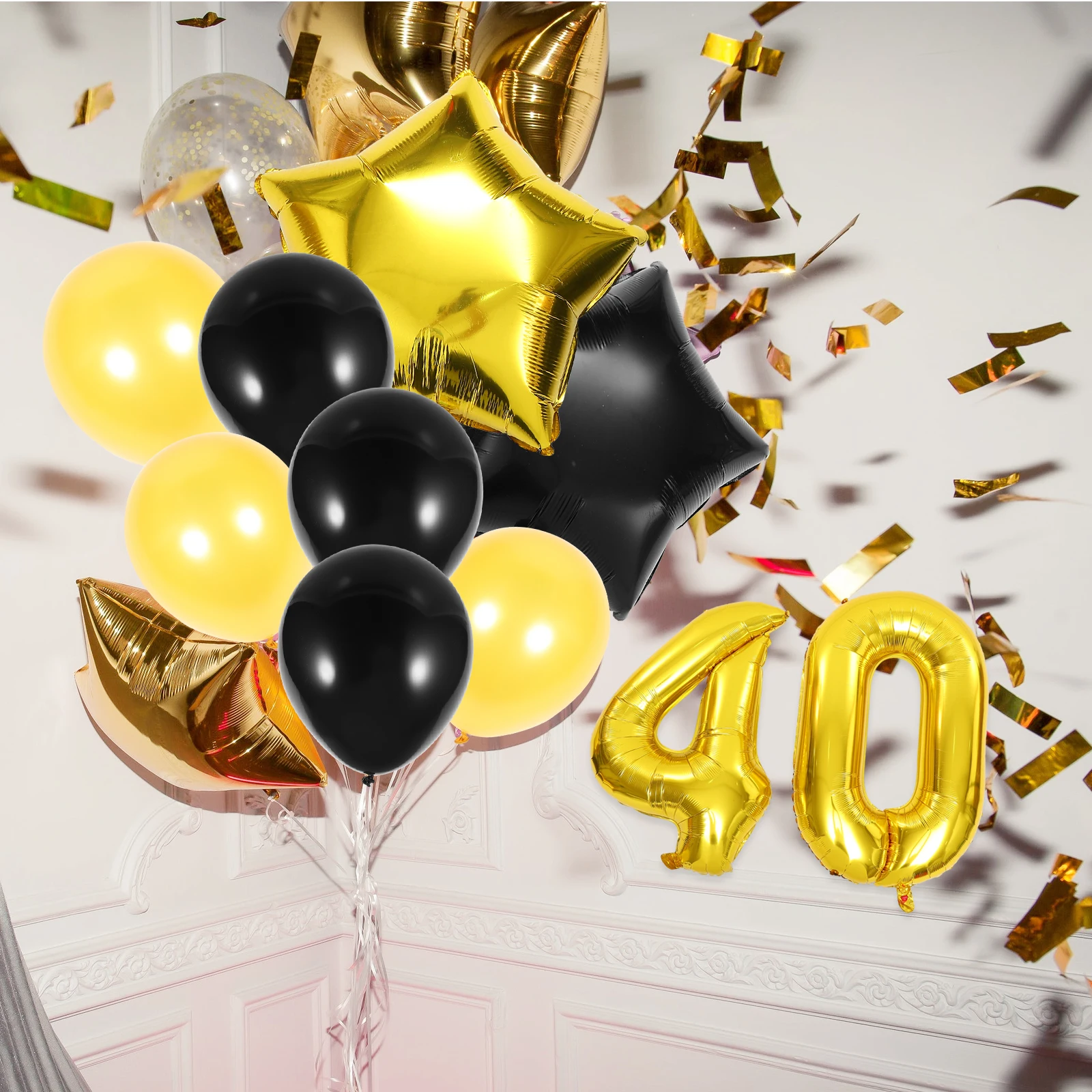 

1 set 1 Set 40Th Birthday Decorations Latex Number Foil Balloons Hanging Banner For Party Scene Layout Background Decoration