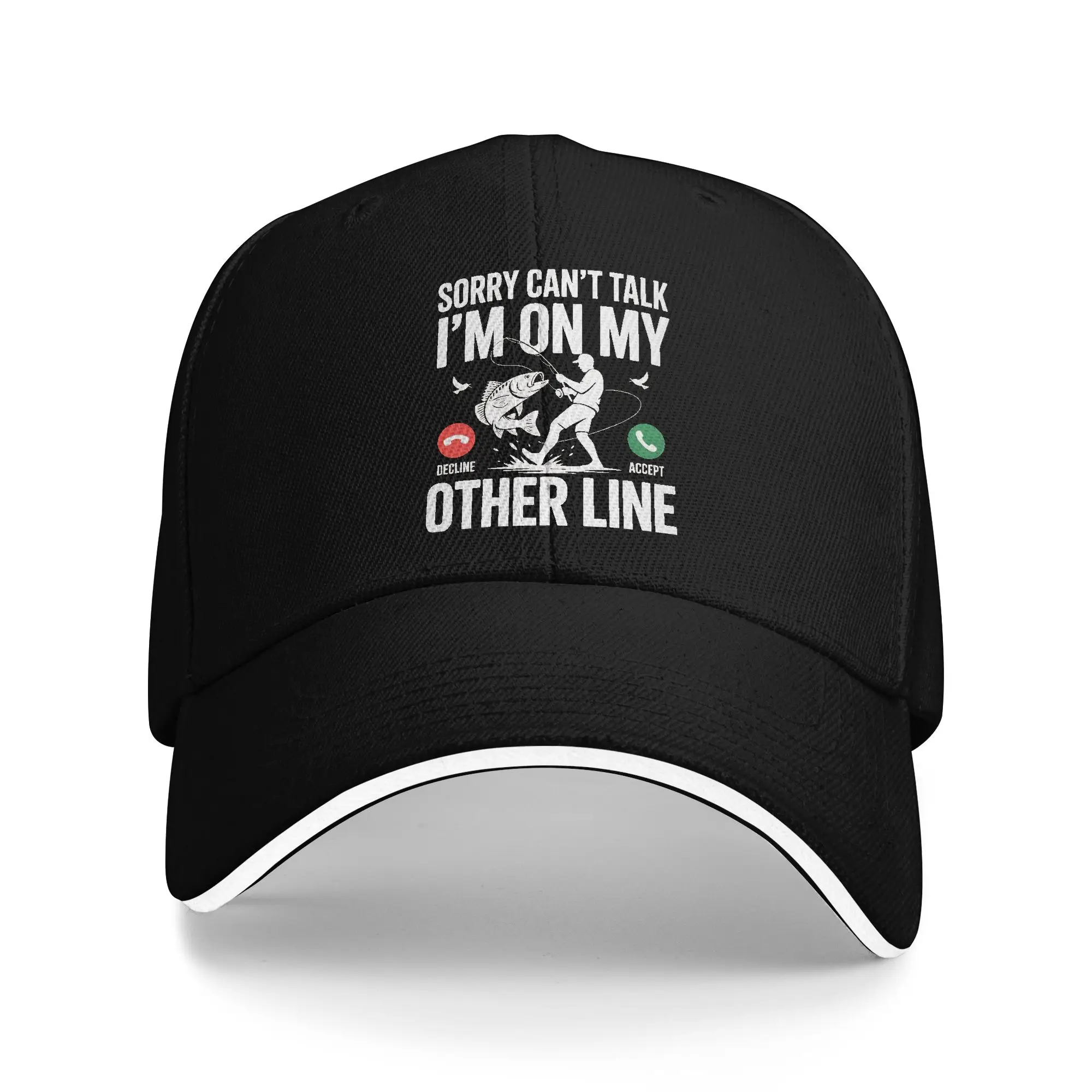 Funny Fishing Sorry Can't Talk I'm On My Other Line Sun Baseball Cap  Summer y2k Hip Hop Hats For Couple Outdoor Baseball Caps