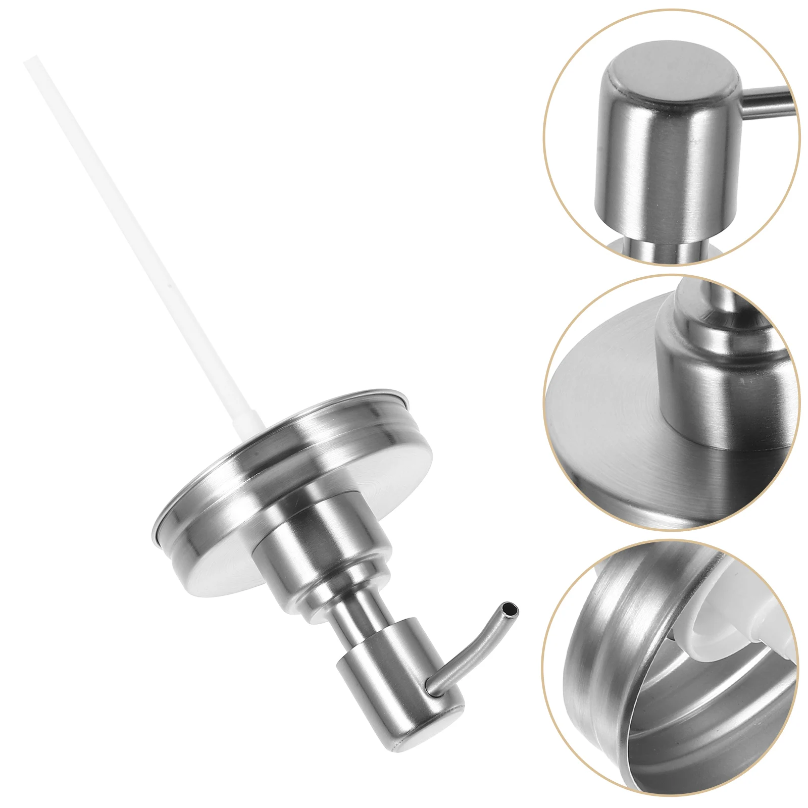 

2Pcs Stainless Mason Jar Pump Dispenser 16oz Liquid Container Dispenser Pumps Soap Bottle Heads Lotion Pumps Container Supplies