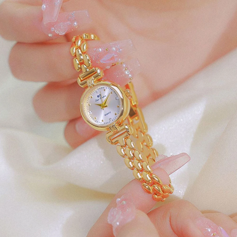 Ladies Watch Simple Vintage Gold Small Bracelet Quartz Wristwatch 2024 Fashion Silver Watches For Women Elegant