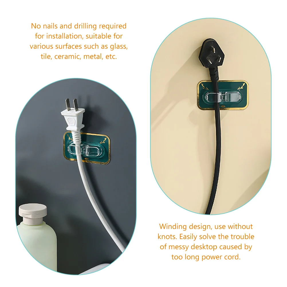 

8pcs Cord Keeper Adhesive Cable Holder No Nails No Drilling Winding Design Desktop Wire Organizer For Kitchen Cord Organizer