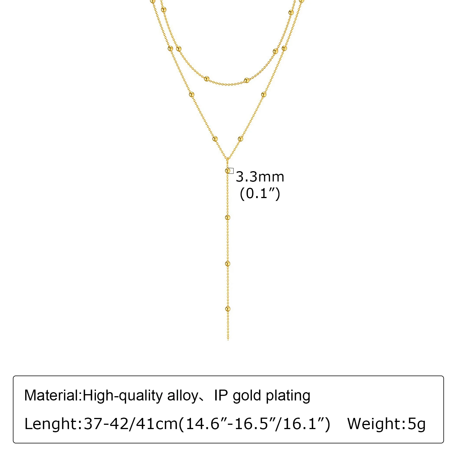 Gold Plated Lariat Necklace for Women, Double Laryered Long Chain Drop Pendant Choker Necklaces Fashion Gifts image 6