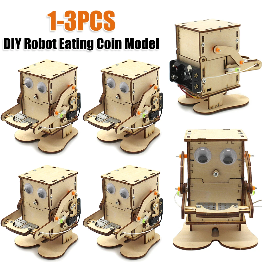 DIY Robot Eating Coin Physics Experiment Learning Practical Skills Education Toy DIY Model Assembled Kits STEM Toys