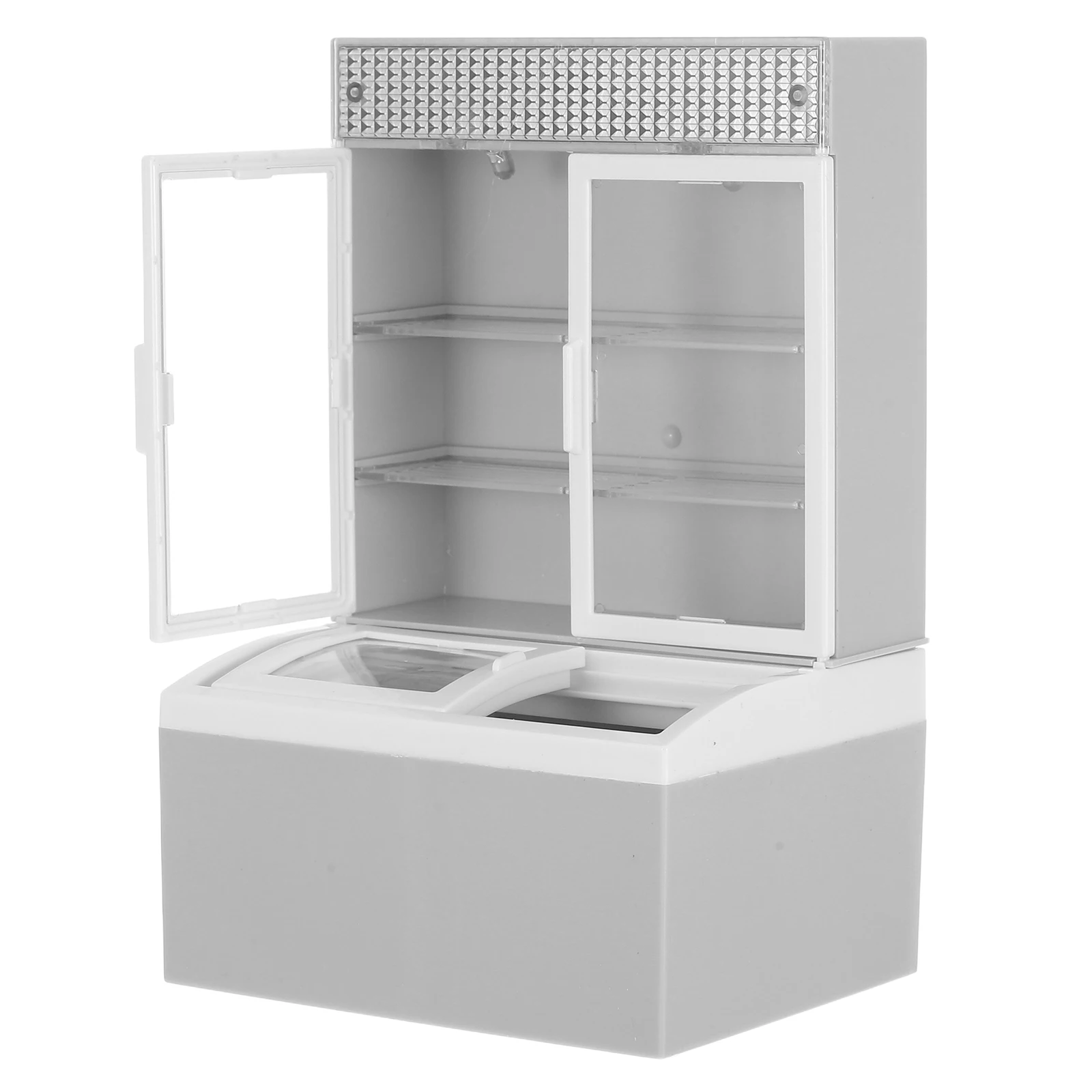 

Simulation Ice Cream Cabinet Mini Toy Refrigerator Fridge Kids Dollhouse Kitchen Display Pretend