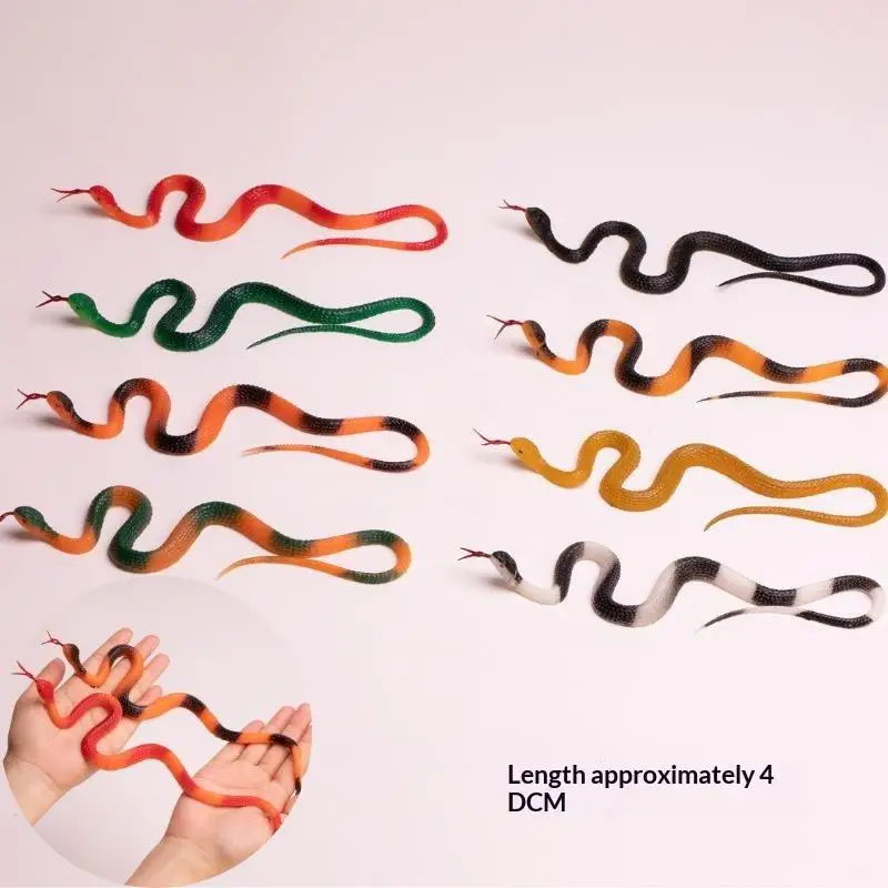 40cm Rubber Python Snake Toy Realistic Simulation Prank Trick Accessory Bird Scare Halloween Decor Supply