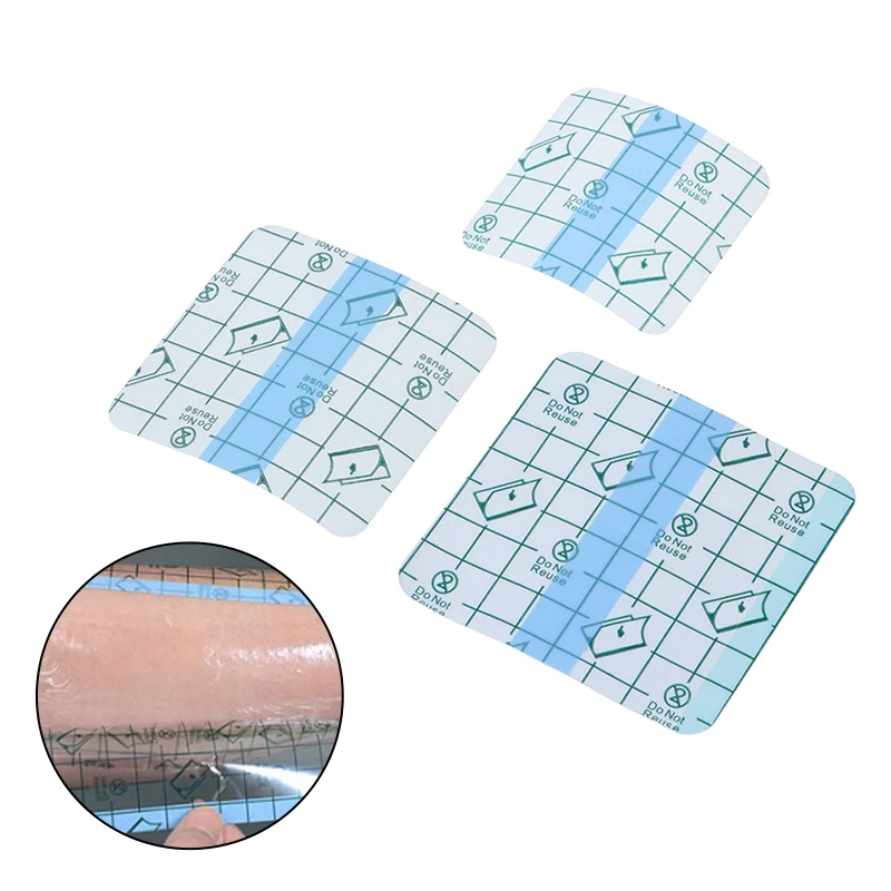 Cinta transparente impermeable para vendaje de heridas, película adhesiva médica de PU, antialérgico, Kit de primeros auxilios, 10 piezas