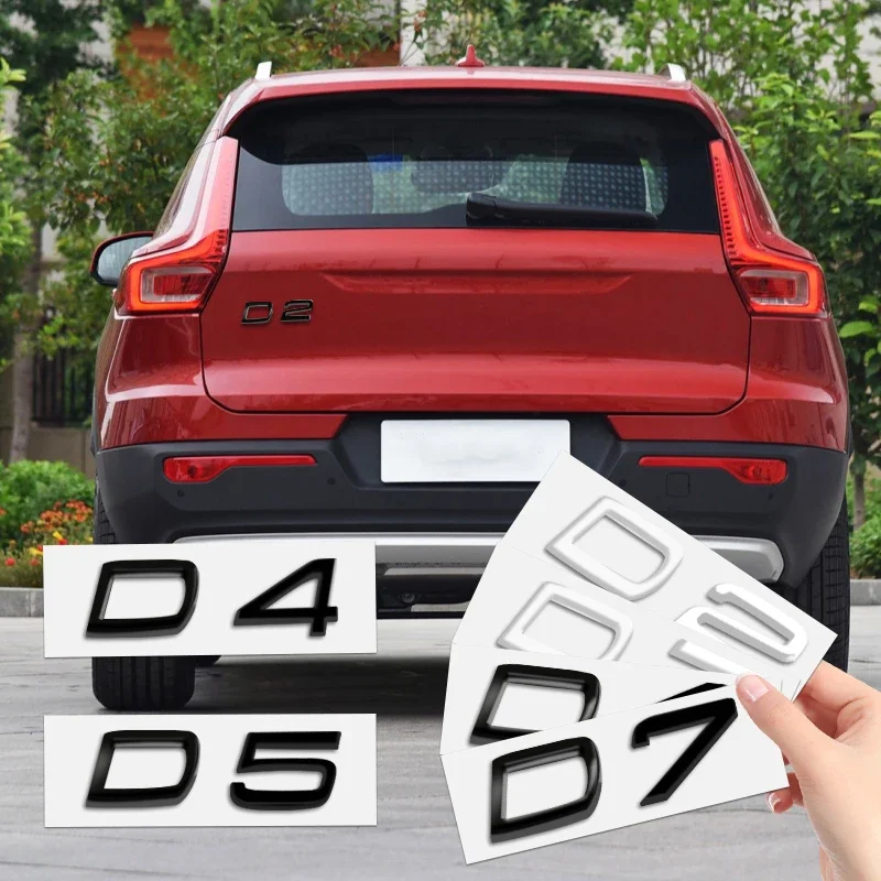 3D 1pcs For D2 D3 D4 D5 D6 D7 D8 logo XC60 XC90 XC40 Letter Sticker Car Badge Metal Trunk Emblem Decoration Accessories