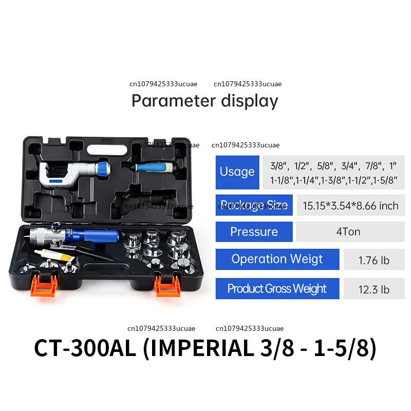 CT VG300A AL Hydraulic Tube Expander for Copper - Aluminum Pipes. Flaring Tool for Refrigeration and Air - Conditioning Repair.