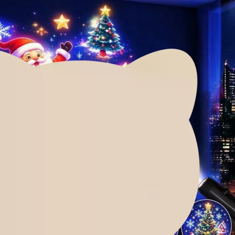 USB Christmas Projection Lamp 6 Xmas Pattern Flexible Gooseneck Projector Light For Holiday Home Wall Decoration Supply Kit