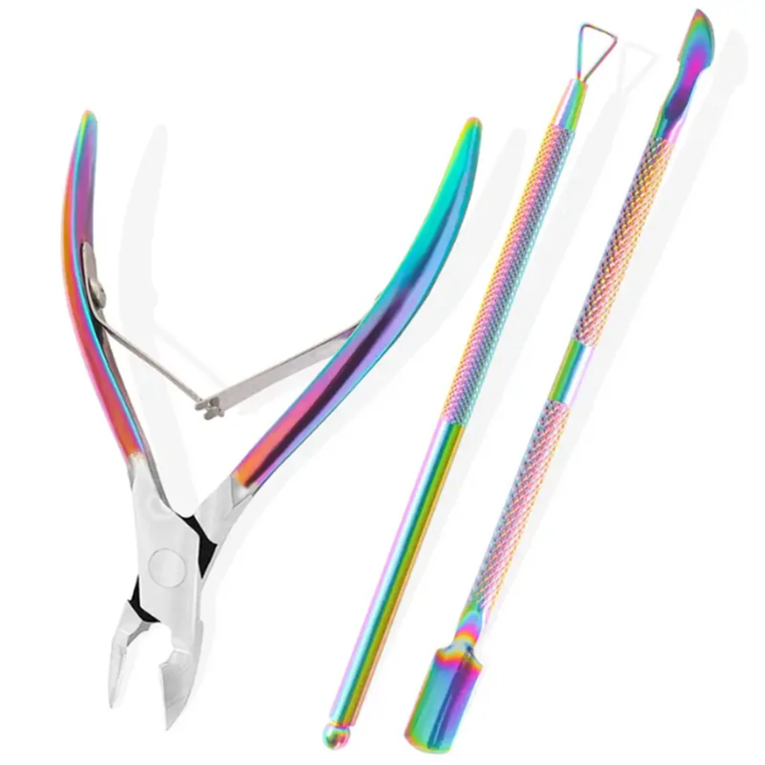 

Colorful Set of 3 Stainless Steel Nail Tools for Removing Dead Skin