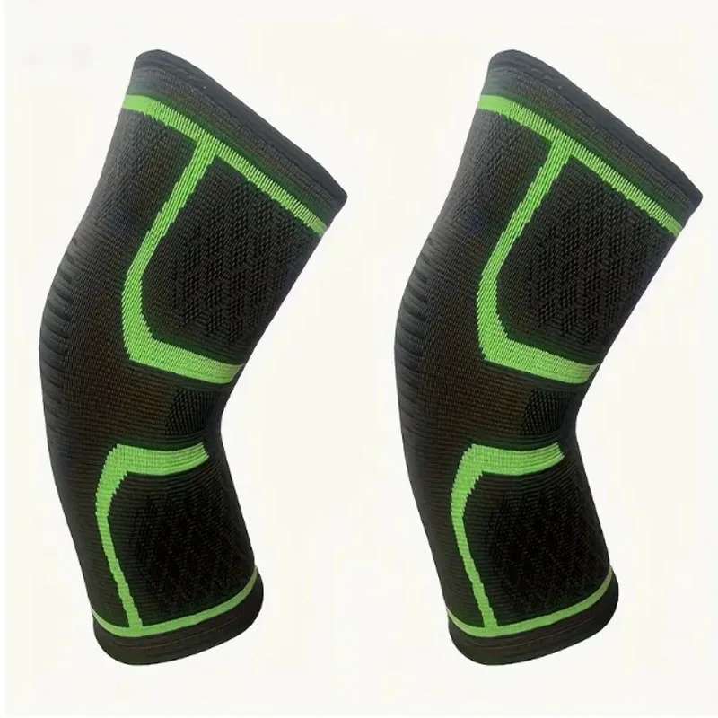 

2PCS Sports Knee Pads Knee Compression Sleeve Silicone Anti-slip Knee Pads Running Yoga Knee Pads Breathable Knit Nylon High Ela