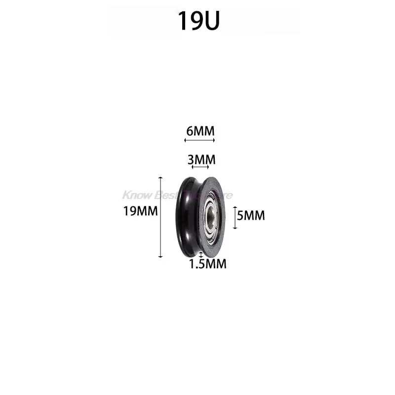 5PCS 625 Plastic Bearing U-Shaped H-Groove Roller 626 Sliding Door and Window Pulley Nylon Mechanical Wheel 6000 Bearing - view 2