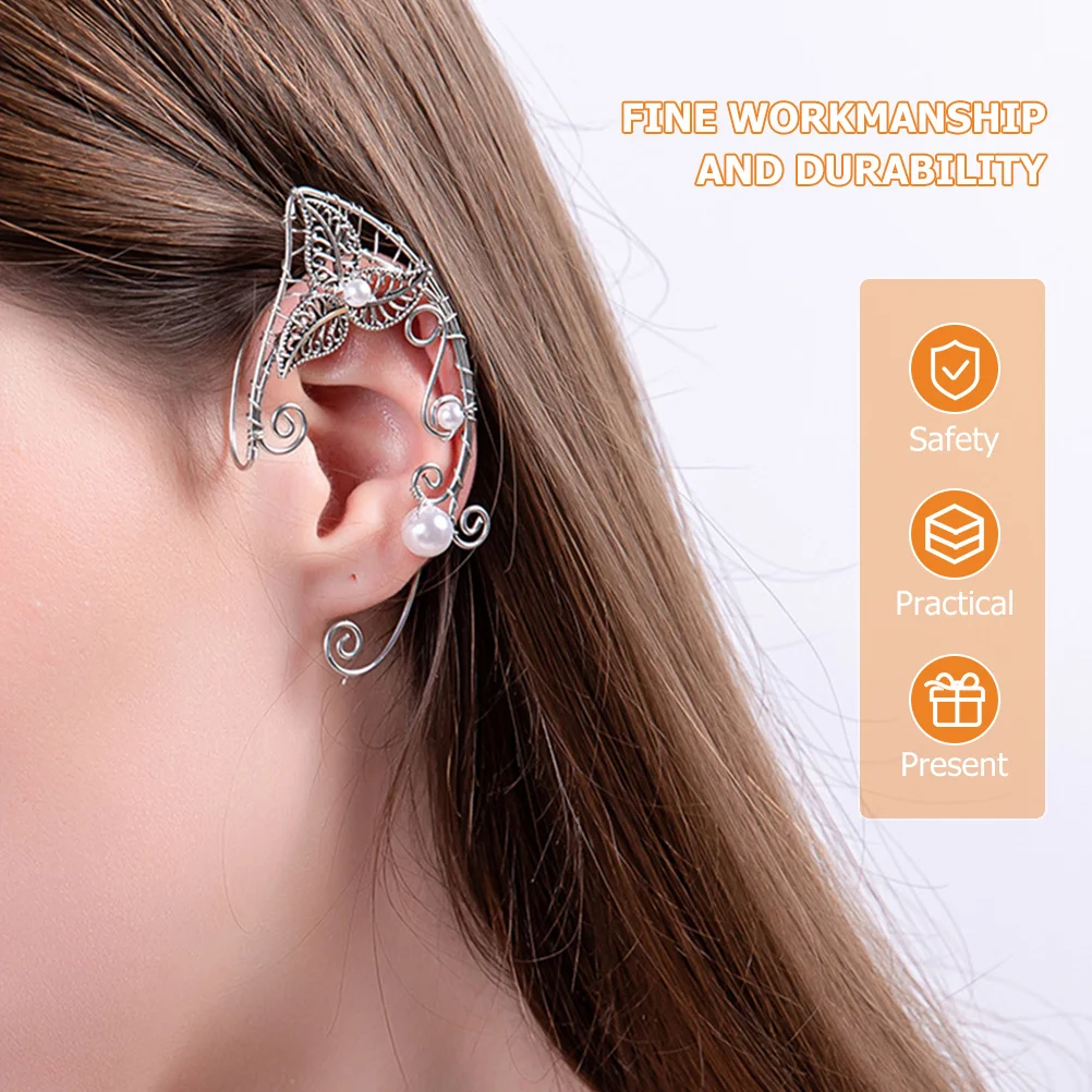 

1Pair Elf Ear Cuffs Vintage Style Clip-on Earrings for Women Non-Pierced Ear Wraps Daily Wear Party Gift Jewelry