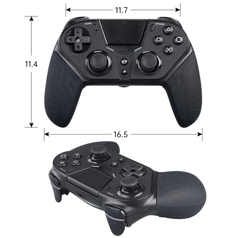 ABKN-وحدة تحكم بلوتوث لاسلكية لوحدة تحكم ألعاب PS4/PS4 Slim/Pro عصا التحكم مع زر توربو قابل للبرمجة متين -Bl