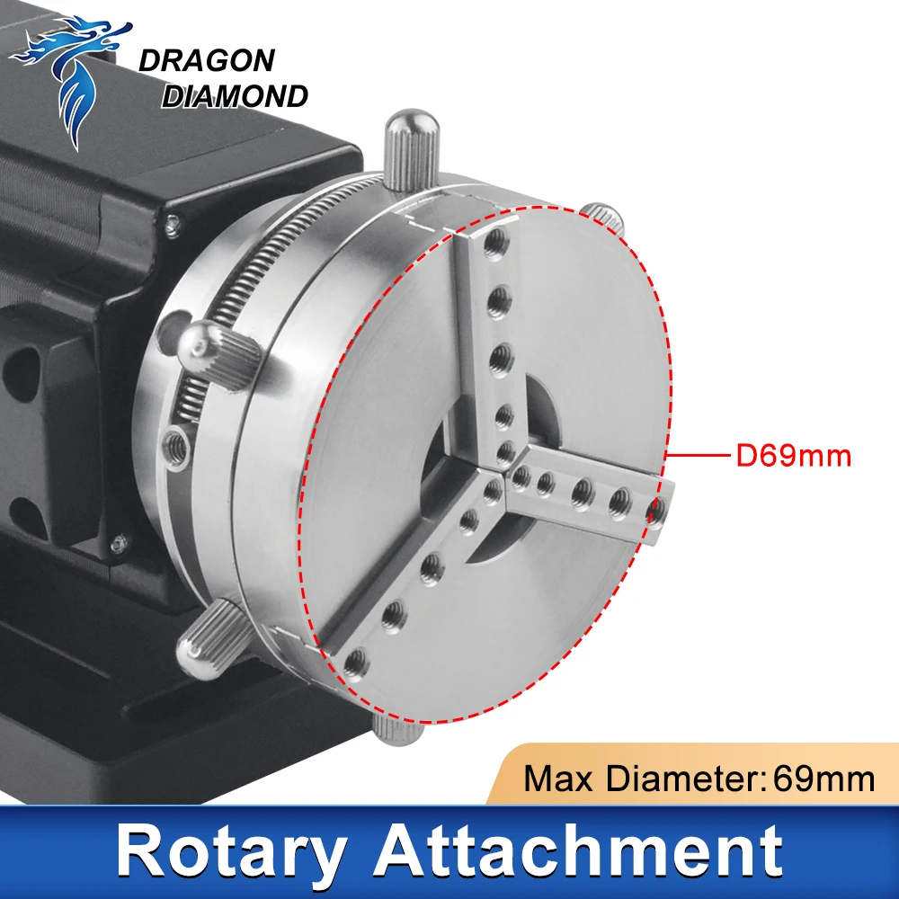 Imagem -04 - Rotary Device Acessório Diâmetro 69 mm Fixture Gripper Três Chuck Rotary Expansão Axis For Fiber Laser Marking Machine