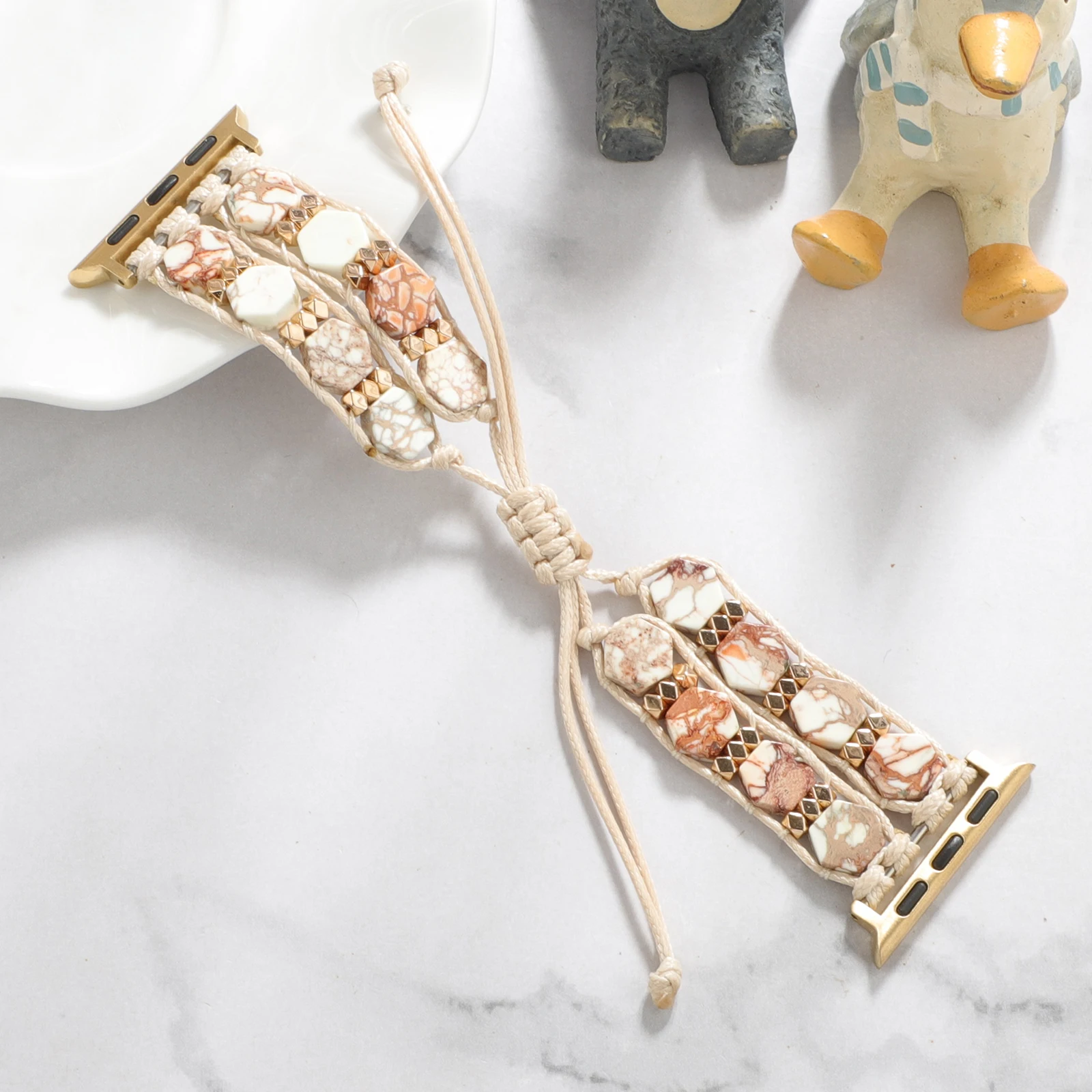 حزام معدني لساعة أبل بسوار من الحجر السداسي وسلسلة iwatch 87654321 SE Ultra38 40 41 42 44 45 49 ملم معصم نسائي قابل للتمدد