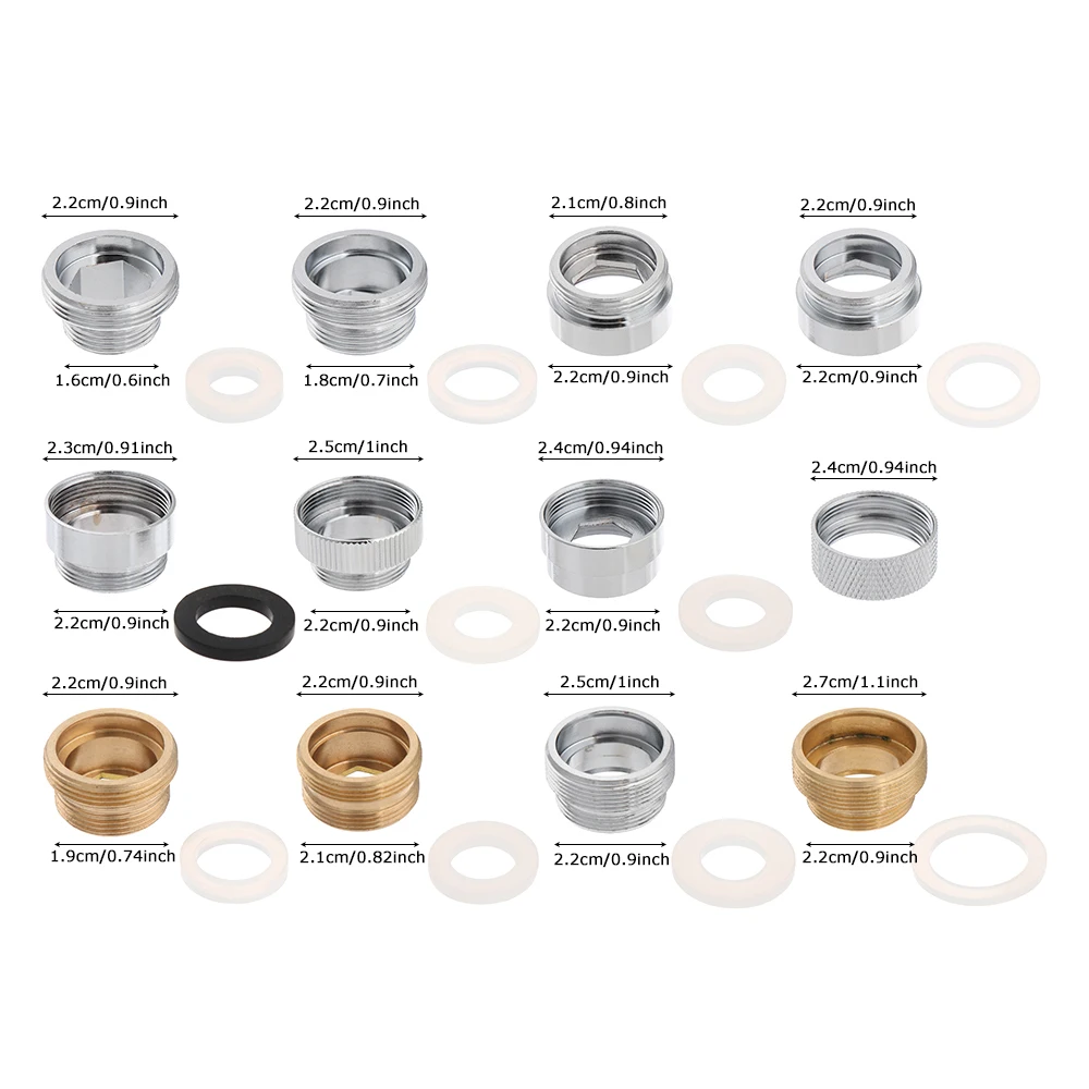 Bathroom Water Metal Saving Adaptor Tap Aerator Connector Kitchen Bathroom Faucet Aerator Adapter 16/18/20/22/24/28/mm to 22mm