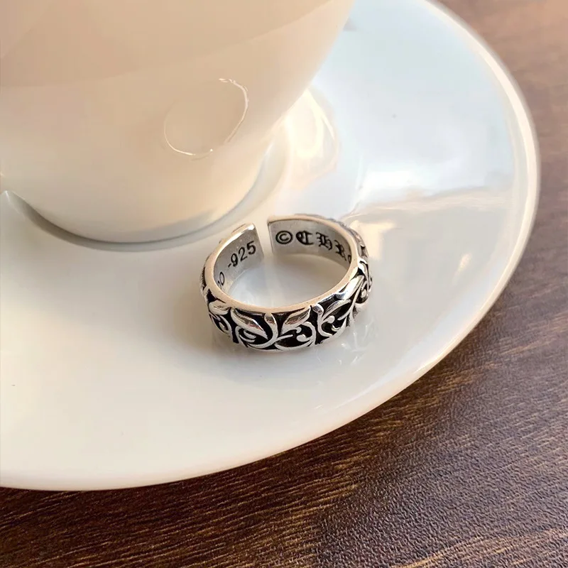 Kroos Heart Personalized Men's and Women's Pattern Ring Trendy Retro Eternal Vine Ring image 6