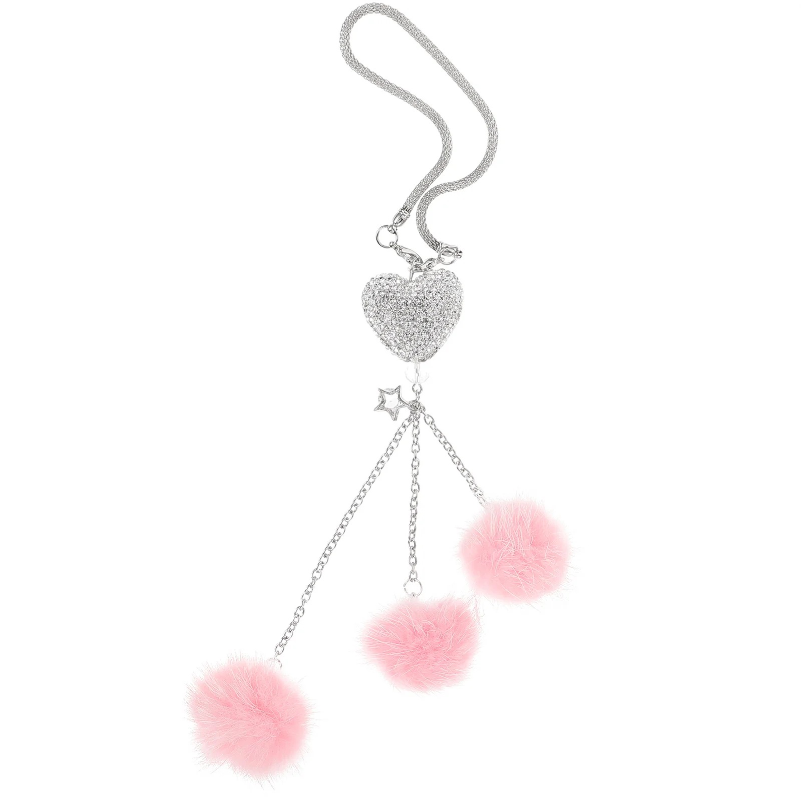 

1pc Rearview Mirror Rearview Mirror Decoration Heart Shaped Tassel Car Decor Random Color Hanging Ornament Stylish Accessory