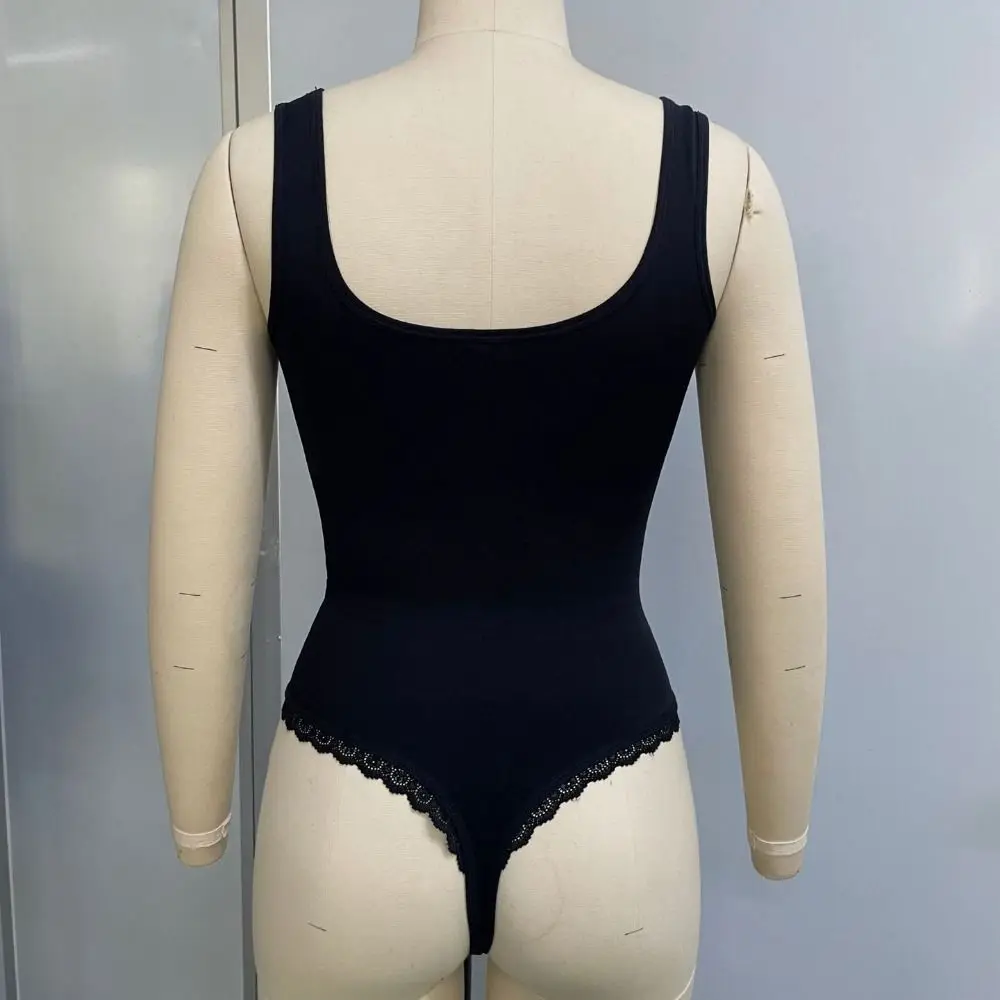 Breathable Buckle Slimming Shapewear Tummy Control Seamless Lace Bodysuits Sleeveless Butt Lifting Underwear for Women Female