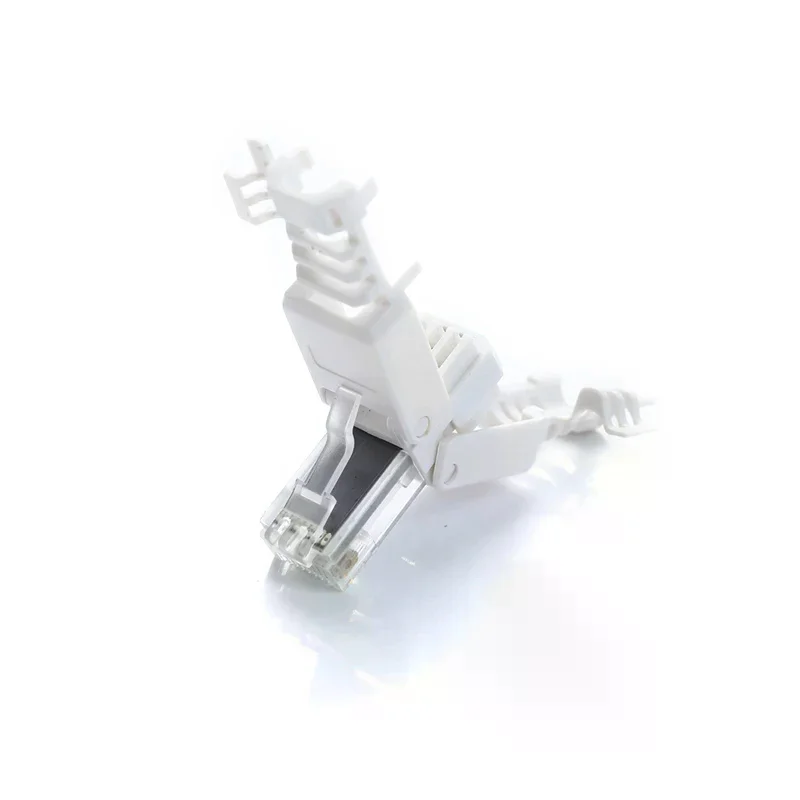 No Crimp Ethernet Cable Tool-less Crystal Head Plug CAT6 RJ45 Connector