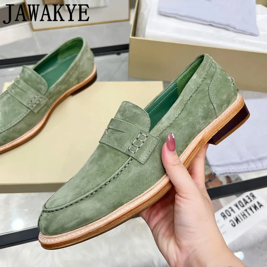 

Kid Suede Spring Summer Walk Loafers Lazy Mules Women Round Toe Slip On Penny Flat Shoes Unisexy Casual Shoes for Man & Woman