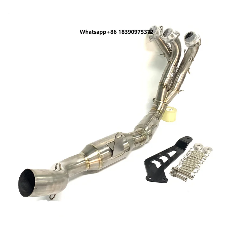 TEENTOP Motorcycle Muffler Exhaust Full System Titanium Alloy Exhaust Pipe for Yahama MT09/FZ09 Motorbike Exhaust Header 51mm