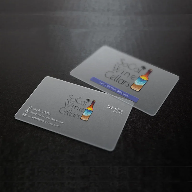Custom Transparent PVC Business Cards Customize Waterproof Thank You Card Print One Side Round Cornor Office Supplies Plastic