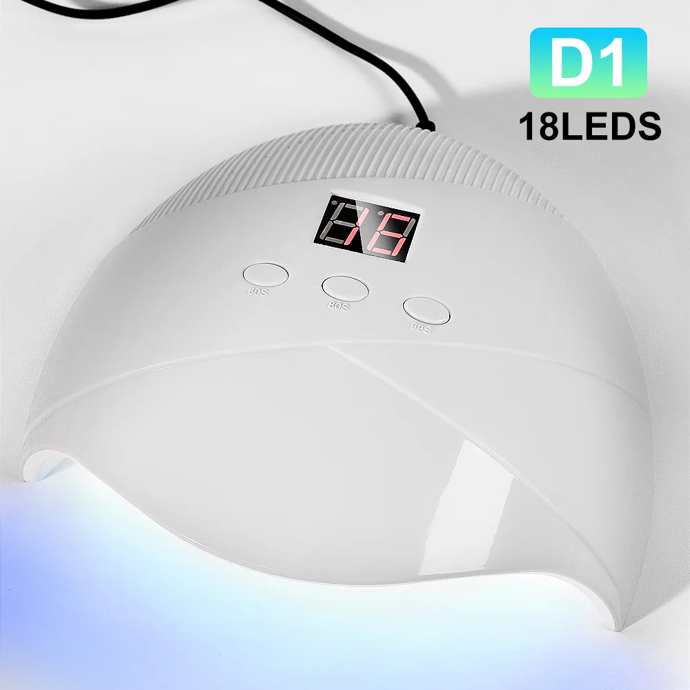 LED/UV nageldrogerlamp met 18 LEDS sneldrogend draagbaar nagellicht hebben 3 timermodi LCD-scherm voor manicure salon/thuisgereedschap