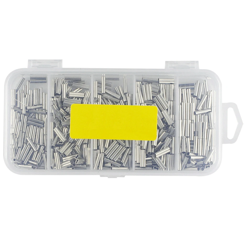 

500Pcs/Box Single Double Barrel Fishing Crimping Sleeves Wire Pipe Tube Portable Ice Fish Connectors Tackle Equipment