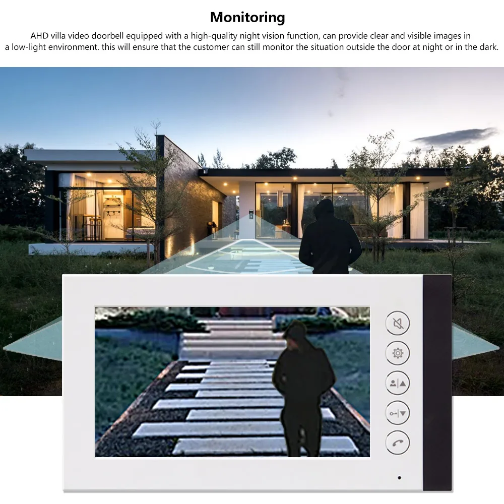 Factory Wholesale Video Door Phone System Home Intercom with 7Inch Touch Screen Display AHD 1080P Doorbell