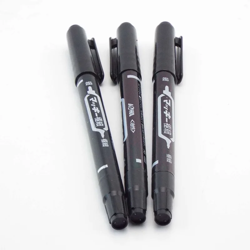 2/5/10pcs pennarelli artistici permanenti colorati a doppia punta pennarelli a punta Fine impermeabili a inchiostro nero oleoso schizzi di libri di pittura materiale scolastico