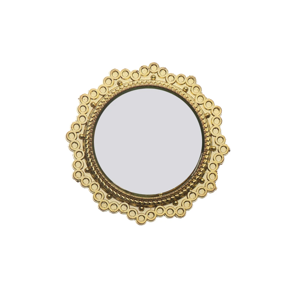 DIY Round Square Vintage Bathroom Furniture Miniature Retro Mirror 1:12 Scale  Accessories Mini Gloden Frames