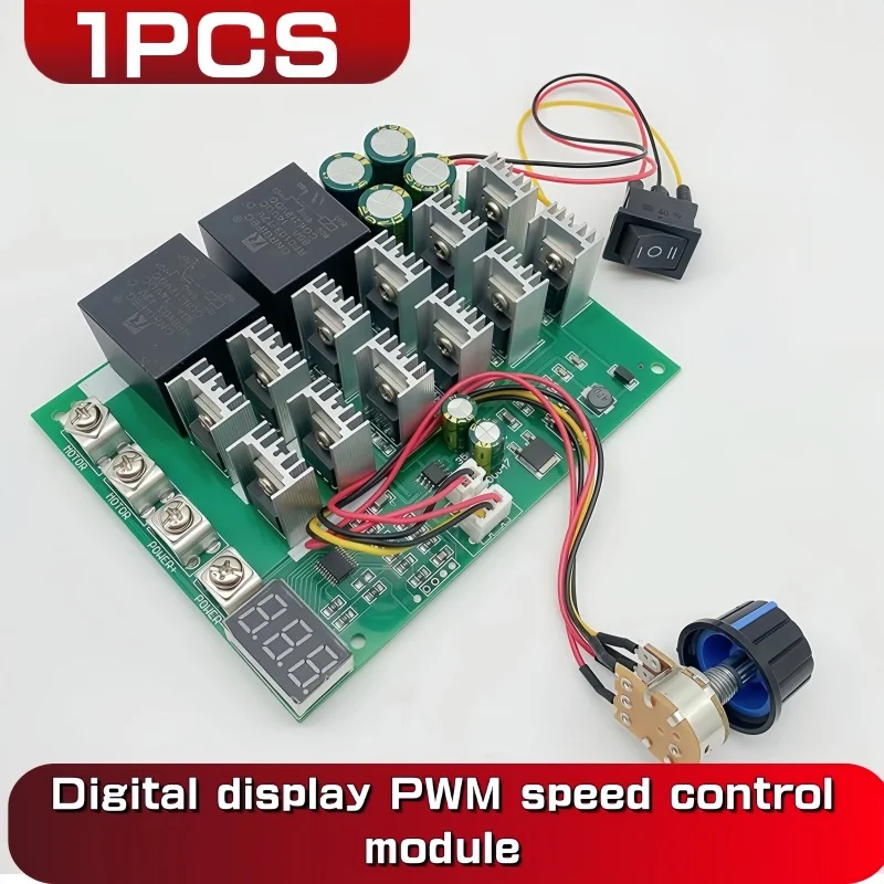 

1PCS 60A 10-55V 12V 24V 36V 48V 100A Digital display PWM speed controller module forward reversal 0~100% adjustable DC motor