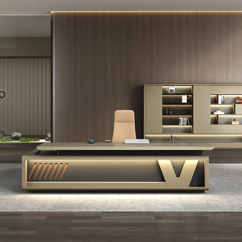 CEO desk,boss table,office Furniture,President High-End Executive Manager Office Desk And Chair Set