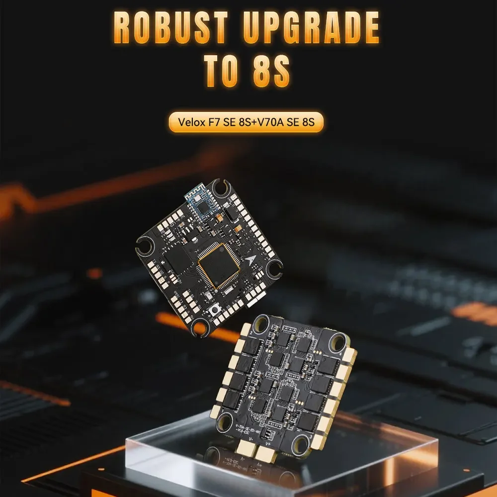 

T-MOTOR Velox F7 SE Stack 8S Velox F7 SE 8S Flight Controller Velox 70A SE 8S 4IN1 ESC Combo for FPV Long Range Drone RC Tools
